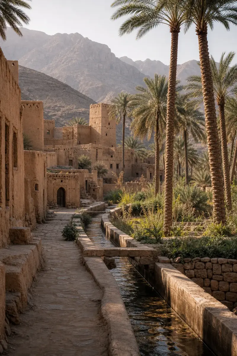 A traditional mountain village in Oman